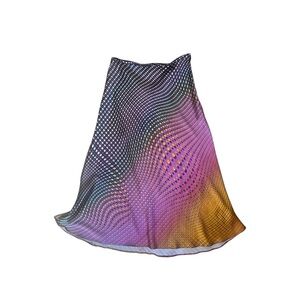 Zara Multicolored Asymmetrical A-Line Midi Skirt